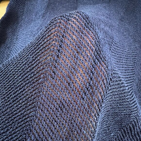 The Kooples Paris Small open knit sweater asymmetrical pullover navy size small - Picture 2 of 2